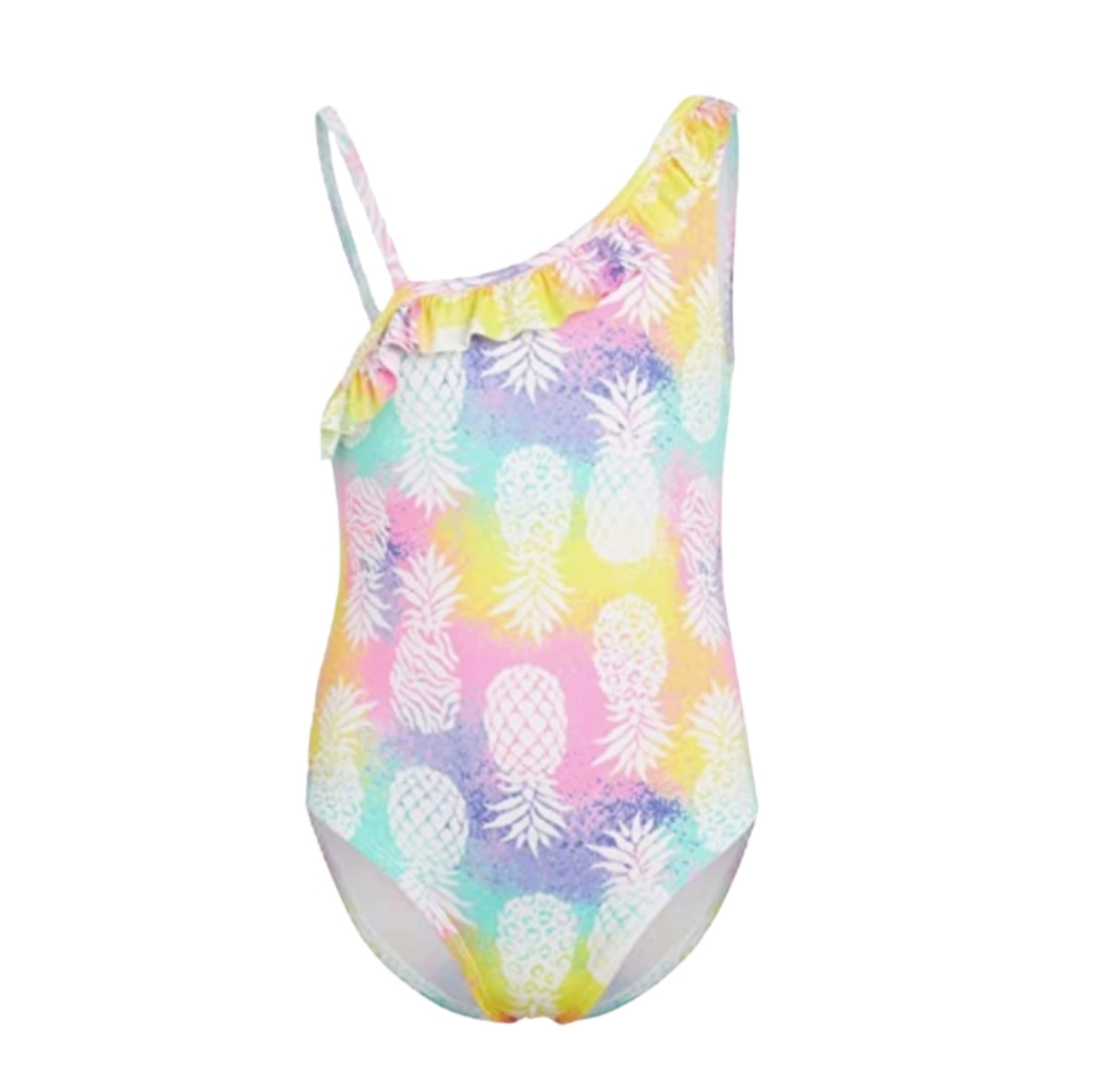 Pink Platinum UPF50 Quick Dry One-Piece Swimsuit Tye Dye Pink Pineapple Print 3T